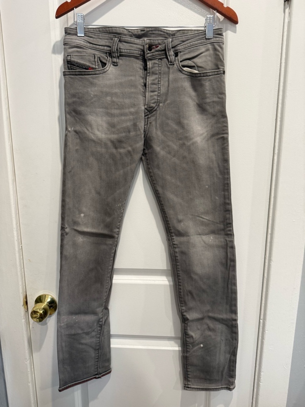 Diesel Men’s Slim Gray Washed Jeans